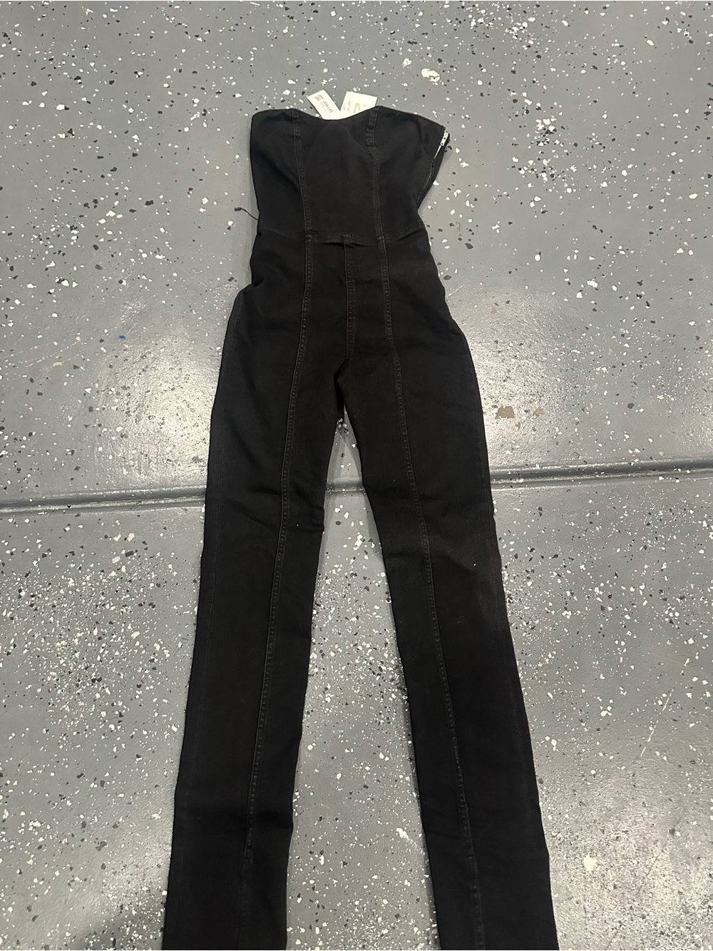 Zara Black Strapless Fitted Jumpsuit